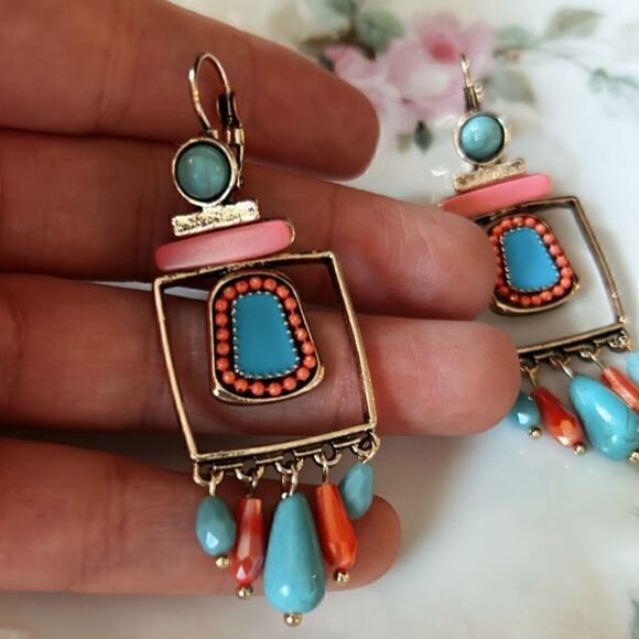 Boho dangle earrings A46 - Picture 4 of 5